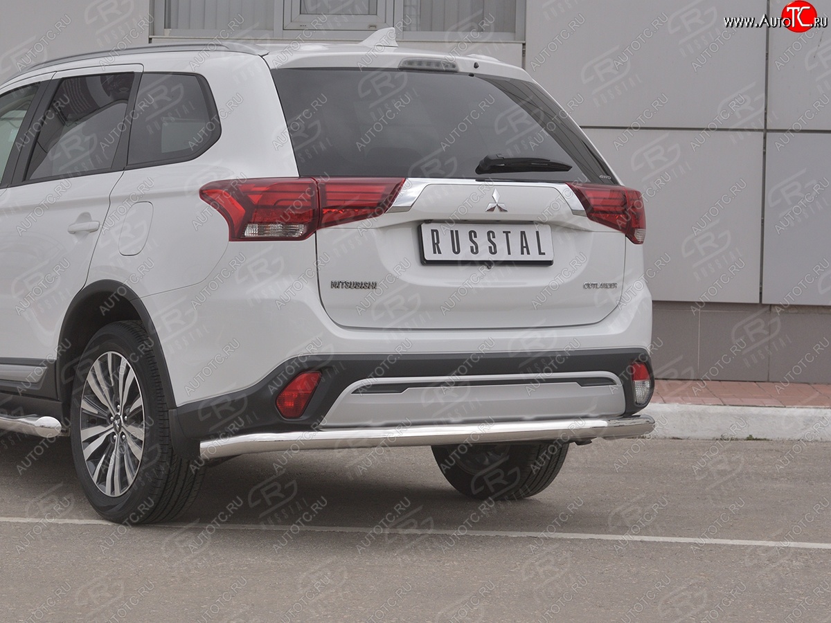 16 799 р. Защита заднего бампера (Ø63 мм, нержавейка) RUSSTAL Mitsubishi Outlander GF 3-ий рестайлинг (2018-2022)  с доставкой в г. Владивосток