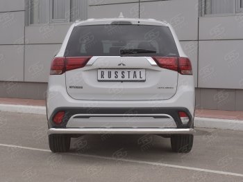 16 799 р. Защита заднего бампера (Ø63 мм, нержавейка) RUSSTAL Mitsubishi Outlander GF 3-ий рестайлинг (2018-2022)  с доставкой в г. Владивосток. Увеличить фотографию 2