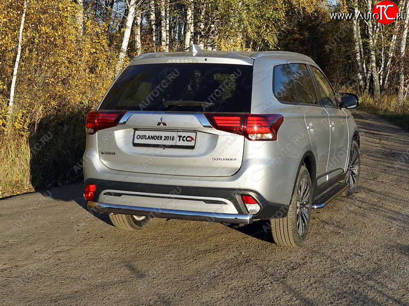 24 999 р. Защита заднего бампера (овальная) ТСС (нержавейка d75х42 мм) Mitsubishi Outlander GF 3-ий рестайлинг (2018-2022)  с доставкой в г. Владивосток