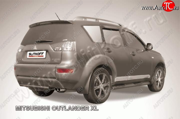 6 999 р. Защита задняя Slitkoff Mitsubishi Outlander XL (CW)  дорестайлинг (2005-2009) (Цвет: серебристый)  с доставкой в г. Владивосток