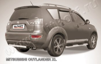 Защита заднего бампера из короткой трубы диаметром 57 мм Slitkoff Mitsubishi Outlander XL (CW)  дорестайлинг (2005-2009)