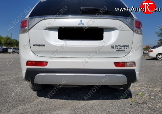 3 499 р. Диффузор заднего бампера BROOMER Design  Mitsubishi Outlander  GF (2012-2014) дорестайлинг (Неокрашенный)  с доставкой в г. Владивосток