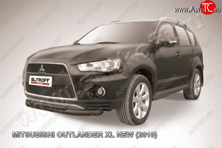 12 549 р. Защита переднего бампер Slitkoff Mitsubishi Outlander XL (CW)  рестайлинг (2010-2013) (Цвет: серебристый)  с доставкой в г. Владивосток