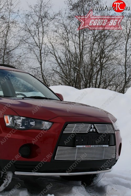 8 729 р. Защита переднего бампера из одинарной трубы диаметром 42мм Souz-96 Mitsubishi Outlander XL (CW)  рестайлинг (2010-2013)  с доставкой в г. Владивосток