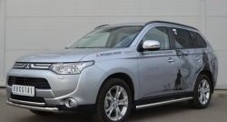 18 999 р. Защита переднего бампера (2 трубыØ63 и 42 мм, нержавейка) SLITKOFF Mitsubishi Outlander GF дорестайлинг (2012-2014)  с доставкой в г. Владивосток. Увеличить фотографию 4