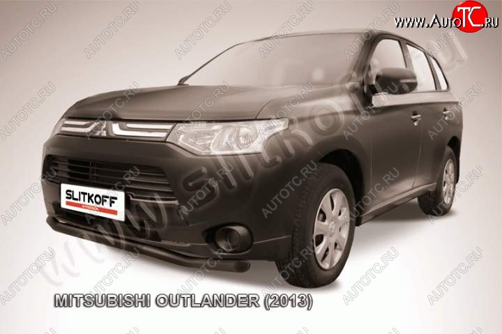 11 749 р. Защита переднего бампера Slitkoff (57мм) Mitsubishi Outlander GF дорестайлинг (2012-2014) (Цвет: серебристый)  с доставкой в г. Владивосток