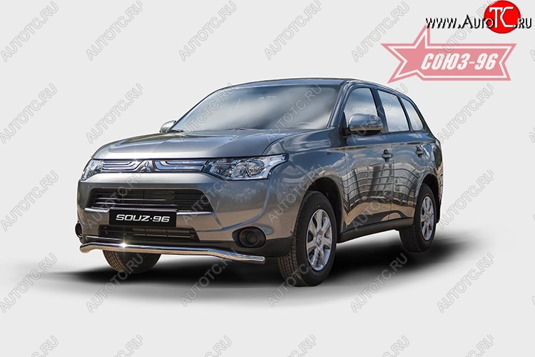 12 239 р. Защита переднего бампера одинарная Souz-96 Premium (d60) Mitsubishi Outlander GF дорестайлинг (2012-2014)  с доставкой в г. Владивосток