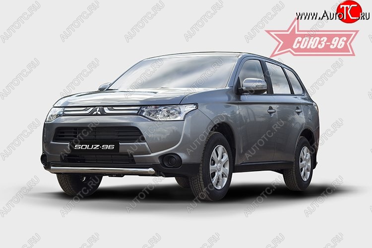 10 574 р. Защита переднего бампера одинарная Souz-96 (d60). Mitsubishi Outlander GF дорестайлинг (2012-2014)  с доставкой в г. Владивосток