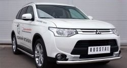 16 399 р. Одинарная защита переднего бампера диаметром 63 мм SLITKOFF  Mitsubishi Outlander  GF (2014-2016) 1-ый рестайлинг  с доставкой в г. Владивосток. Увеличить фотографию 4