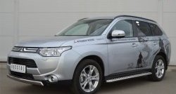 15 649 р. Защита переднего бампера (Ø75х42 мм, нержавейка) Russtal Mitsubishi Outlander GF дорестайлинг (2012-2014)  с доставкой в г. Владивосток. Увеличить фотографию 4