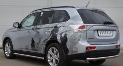 15 549 р. Одинарная защита заднего бампера из трубы диаметром 63 мм SLITKOFF  Mitsubishi Outlander  GF (2012-2014) дорестайлинг  с доставкой в г. Владивосток. Увеличить фотографию 4