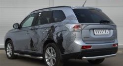 16 799 р. Одинарная защита заднего бампера из трубы диаметром 76 мм SLITKOFF  Mitsubishi Outlander  GF (2012-2014) дорестайлинг  с доставкой в г. Владивосток. Увеличить фотографию 4