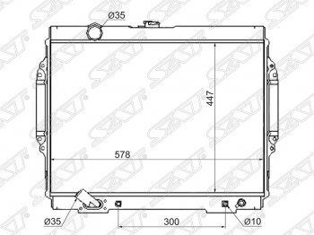 Радиатор двигателя (пластинчатый, 3.5, МКПП/АКПП) SAT Mitsubishi (Митсубиси) Pajero (Паджеро) ( 2 V30/V40 5 дв.,  2 V20,  2 V30/V40) (1991-1999) 2 V30/V40 5 дв., 2 V20, 2 V30/V40 дорестайлинг, дорестайлинг, рестайлинг, рестайлинг