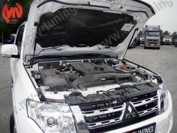 Упор капота MV-Tuning (двойной) Mitsubishi Pajero 4 V90 дорестайлинг (2006-2011)