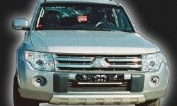 11 549 р. Накладка на передний бампер (Wagon) CT Mitsubishi Pajero 4 V90 дорестайлинг (2006-2011) (Неокрашенная)  с доставкой в г. Владивосток. Увеличить фотографию 2