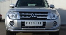 21 999 р. Защита переднего бампера (2 трубыØ76 и 42 мм, нержавейка) SLITKOFF  Mitsubishi Pajero ( 4 V90,  4 V80) (2011-2015) 1-ый рестайлинг, 3 дв. 1-ый рестайлинг  с доставкой в г. Владивосток. Увеличить фотографию 1