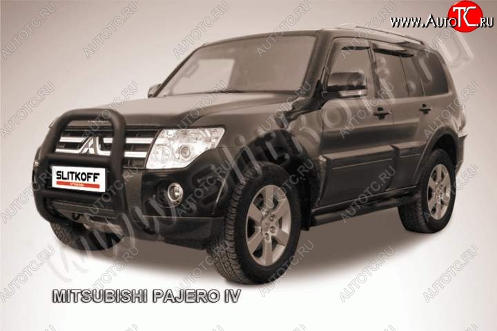 29 999 р. Кенгурятник d76 высокий Mitsubishi Pajero 4 V90 дорестайлинг (2006-2011) (Цвет: серебристый)  с доставкой в г. Владивосток