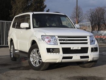 8 199 р. Решётка радиатора BROOMER Design Mitsubishi Pajero 4 V90 дорестайлинг (2006-2011) (Неокрашенная)  с доставкой в г. Владивосток. Увеличить фотографию 4