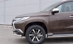 18 649 р. Защита переднего бампера (Ø63 мм, нержавейка) SLITKOFF  Mitsubishi Pajero Sport  QE (2015-2021) дорестайлинг  с доставкой в г. Владивосток. Увеличить фотографию 4