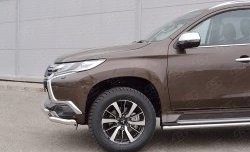 18 449 р. Защита переднего бампера (2 трубыØ63 мм, нержавейка) SLITKOFF  Mitsubishi Pajero Sport  QE (2015-2021) дорестайлинг  с доставкой в г. Владивосток. Увеличить фотографию 4