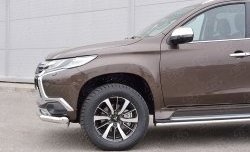 19 449 р. Защита переднего бампера (Ø76 мм, нержавейка) SLITKOFF  Mitsubishi Pajero Sport  QE (2015-2021) дорестайлинг  с доставкой в г. Владивосток. Увеличить фотографию 4