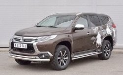 21 999 р. Защита переднего бампера (2 трубыØ76 и 42 мм, нержавейка) SLITKOFF  Mitsubishi Pajero Sport  QE (2015-2021) дорестайлинг  с доставкой в г. Владивосток. Увеличить фотографию 2