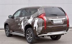 20 999 р. Защита заднего бампера (Ø63 мм, нержавейка) SLITKOFF Mitsubishi Pajero Sport QE дорестайлинг (2015-2021)  с доставкой в г. Владивосток. Увеличить фотографию 2