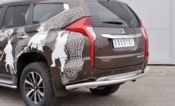 20 999 р. Защита заднего бампера (Ø63 мм, нержавейка) SLITKOFF Mitsubishi Pajero Sport QE дорестайлинг (2015-2021)  с доставкой в г. Владивосток. Увеличить фотографию 4