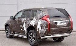 16 949 р. Защита заднего бампера (Ø76 мм, нержавейка) SLITKOFF Mitsubishi Pajero Sport QE дорестайлинг (2015-2021)  с доставкой в г. Владивосток. Увеличить фотографию 2