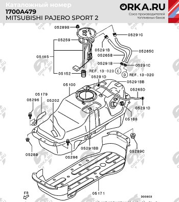 19 849 р. Бак топливный BAKPLAST (70 л., пластиковый)  Mitsubishi Pajero Sport  PB (2008-2017) дорестайлинг, рестайлинг  с доставкой в г. Владивосток. Увеличить фотографию 4