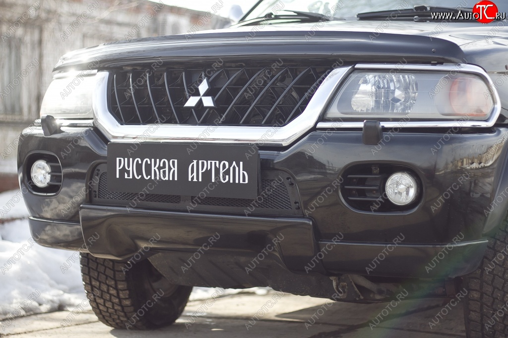 1 879 р. Защитная сетка решетки переднего бампера РА  Mitsubishi Pajero Sport  PA (1996-2004) дорестайлинг  с доставкой в г. Владивосток