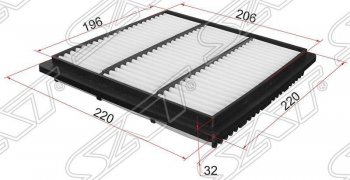 252 р. Фильтр воздушный двигателя SAT  Mitsubishi Pajero Sport  PA (1996-2008) дорестайлинг, рестайлинг  с доставкой в г. Владивосток. Увеличить фотографию 1