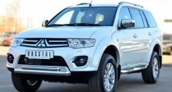 20 849 р. Защита переднего бампера (2 трубыØ76 и 42 мм, нержавейка) SLITKOFF  Mitsubishi Pajero Sport  PB (2013-2017) рестайлинг  с доставкой в г. Владивосток. Увеличить фотографию 4