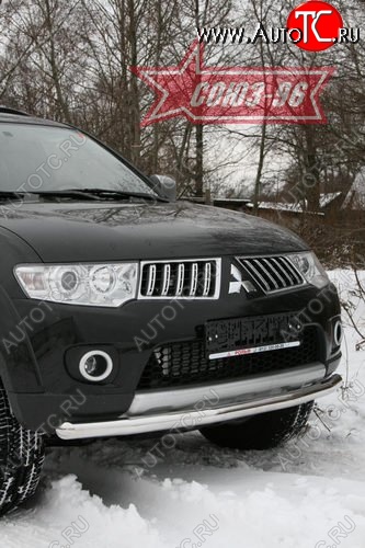 10 349 р. Защита переднего бампера одинарная Souz-96 (d60) Mitsubishi Pajero Sport PB дорестайлинг (2008-2013)  с доставкой в г. Владивосток