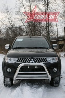 Защита переднего бампера Souz-96 (d76) Mitsubishi Pajero Sport PB дорестайлинг (2008-2013)