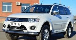 21 399 р. Защита переднего бампера (2 трубыØ63 и 42 мм, нержавейка) SLITKOFF  Mitsubishi Pajero Sport  PB (2013-2017) рестайлинг  с доставкой в г. Владивосток. Увеличить фотографию 4