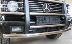 24 749 р. Защита переднего бампера (2 трубы Ø63 и 42 мм, нержавейка) SLITKOFF  Mercedes-Benz G class  W463 (1989-1994) 5 дв. дорестайлинг  с доставкой в г. Владивосток. Увеличить фотографию 1