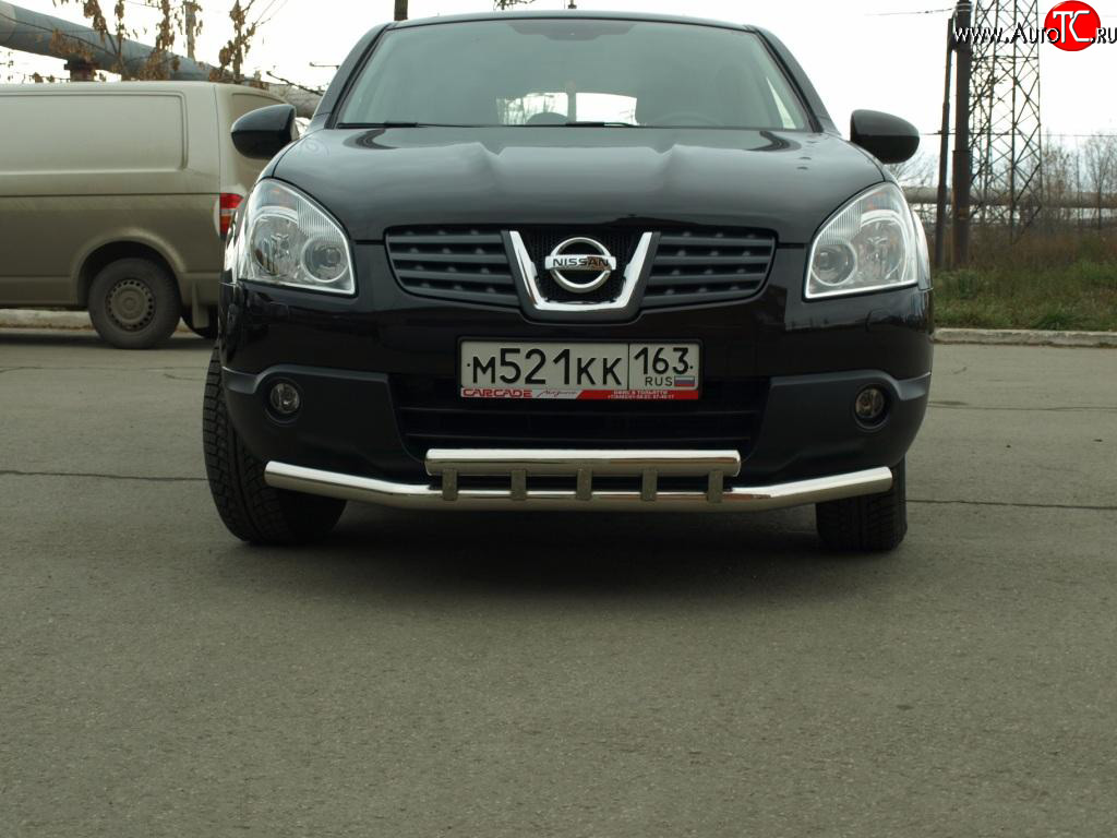 12 449 р. Защита переднего бампера 63,5 мм Nissan Qashqai 1 дорестайлинг (2007-2010)  с доставкой в г. Владивосток