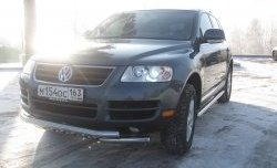 13 699 р. Двойная Защита переднего бампера Metall Design Volkswagen Touareg GP дорестайлинг (2002-2007)  с доставкой в г. Владивосток. Увеличить фотографию 2