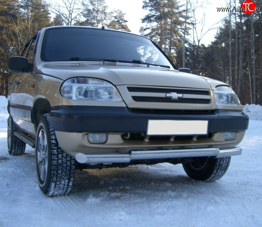 15 849 р. Защита переднего бампера (Ø63 мм ступень, нержавейка) SLITKOFF  Chevrolet Niva  2123 (2002-2008), Лада 2123 (Нива Шевроле) (2002-2008)  с доставкой в г. Владивосток