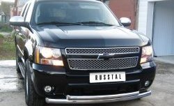 27 699 р. Защита переднего бампера (2 трубыØ76 и 42 мм, нержавейка) SLITKOFF  Chevrolet Tahoe  GMT900 (2006-2013) 5 дв.  с доставкой в г. Владивосток. Увеличить фотографию 7