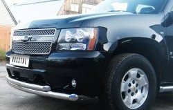 27 999 р. Защита переднего бампера (2 трубыØ76 мм, нержавейка) SLITKOFF  Chevrolet Tahoe  GMT900 (2006-2013) 5 дв.  с доставкой в г. Владивосток. Увеличить фотографию 7