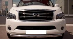 18 749 р. Одинарная защита переднего бампера SLITKOFF 76 мм INFINITI QX56 Z62 (2010-2013) (Неокрашенный)  с доставкой в г. Владивосток. Увеличить фотографию 2