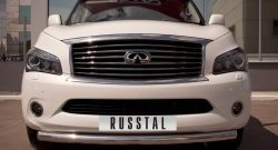 18 749 р. Одинарная защита переднего бампера SLITKOFF диаметром 76 мм INFINITI QX56 Z62 (2010-2013)  с доставкой в г. Владивосток. Увеличить фотографию 2