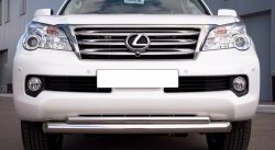 23 649 р. Защита переднего бампера (2 трубыØ76 и 42 мм, нержавейка) SLITKOFF Lexus GX460 J150 дорестайлинг (2009-2013)  с доставкой в г. Владивосток. Увеличить фотографию 2