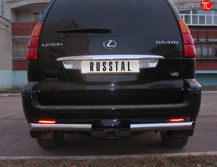 22 999 р. Защита заднего бампера (Ø70 мм, нержавейка) SLITKOFF  Lexus GX470  J120 (2002-2007) дорестайлинг  с доставкой в г. Владивосток