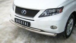 15 849 р. Защита переднего бампера (2 трубыØ76 и 42 мм, нержавейка) SLITKOFF Lexus RX270 AL10 дорестайлинг (2010-2012)  с доставкой в г. Владивосток. Увеличить фотографию 2