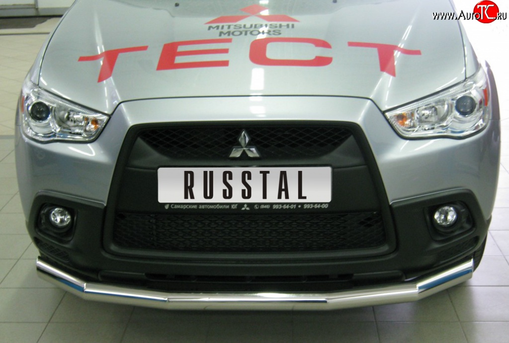 16 999 р. Одинарная защита переднего бампера SLITKOFF диаметром 63 мм Mitsubishi ASX дорестайлинг (2010-2012)  с доставкой в г. Владивосток