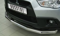 16 999 р. Одинарная защита переднего бампера SLITKOFF диаметром 63 мм Mitsubishi ASX дорестайлинг (2010-2012)  с доставкой в г. Владивосток. Увеличить фотографию 2