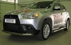 16 999 р. Одинарная защита переднего бампера SLITKOFF диаметром 63 мм Mitsubishi ASX дорестайлинг (2010-2012)  с доставкой в г. Владивосток. Увеличить фотографию 3